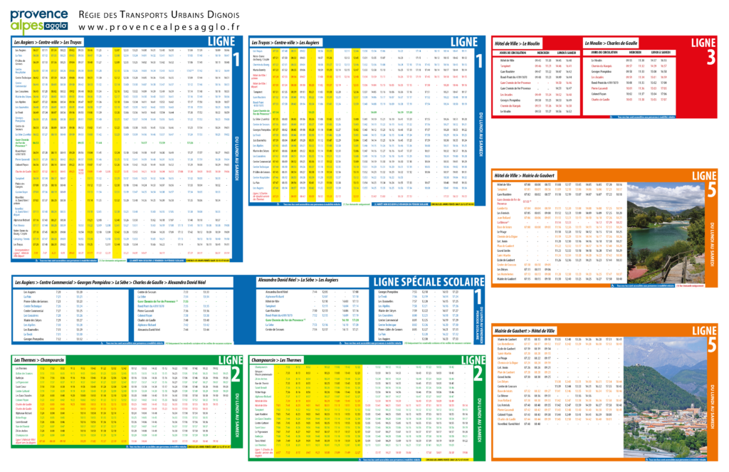 Transports urbains Dignois (TUD)  nouveaux horaires 1er septembre 2020